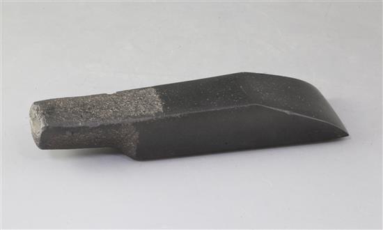 A Maori dark grey/black basalt stone Toki Adze, length 9.25in.